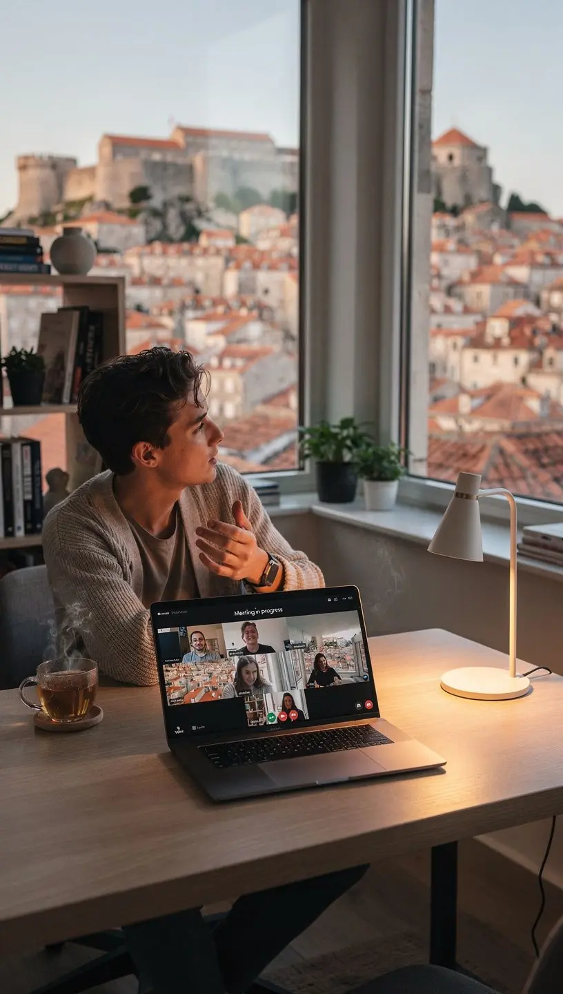 Šalica čaja na radnom stolu s bilješkama i olovkom, simbolizirajući produktivnost.